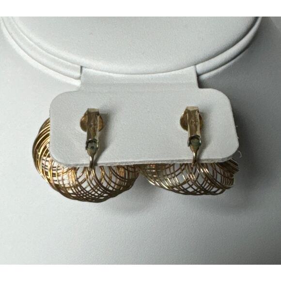 Vintage Stamped SAC Earrings Clip On wire with gemstone in the middle - Picture 9 of 15